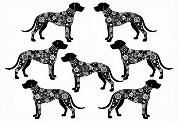 Black Dog Floral Pattern Silhouette Review