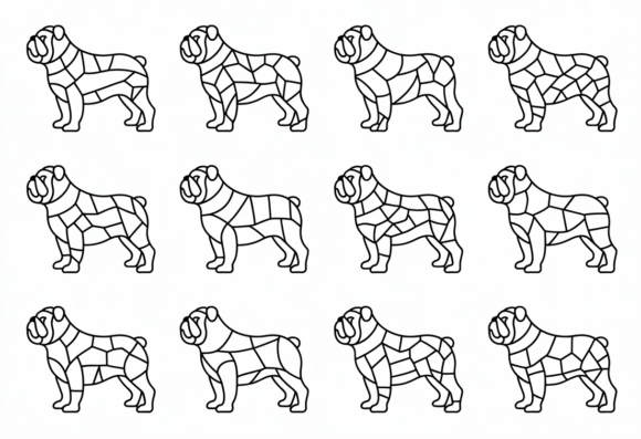 Bulldog Stained Glass Art Dog Outline Review