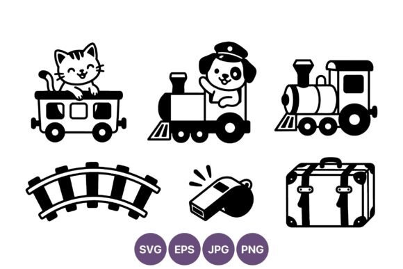 Cat and Dog Train Vector Icons Review