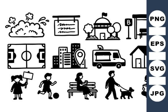 City Life Silhouette Icon Set Review for Embroidery Projects
