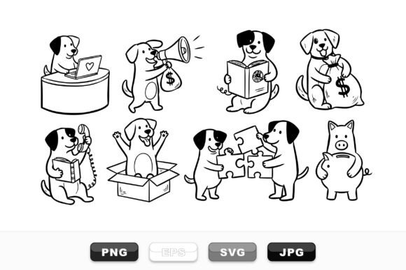 Cute Business Dog Clipart Set Review