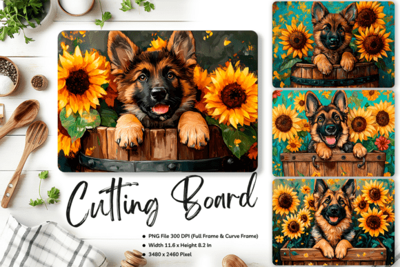 Dog Cutting Board Animal Glass Board