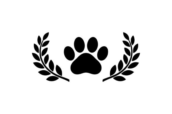 Dog Paw Laurel Emblem Vector Review