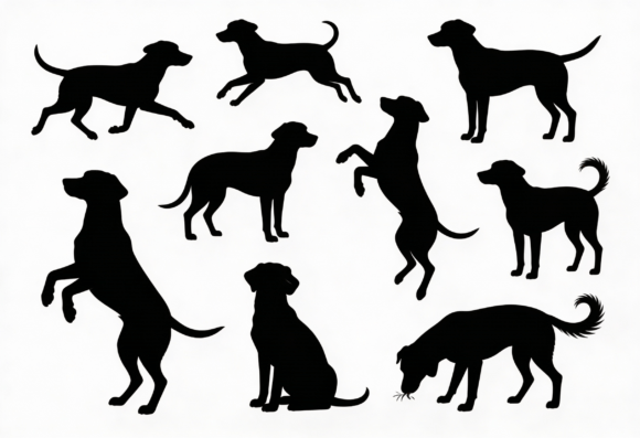Dog Silhouette Illustrations Review