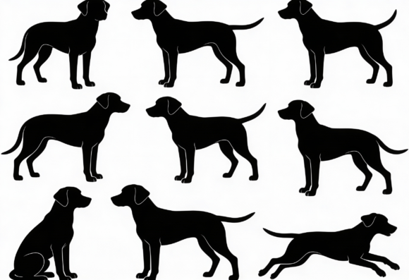 Dog Silhouettes Clipart