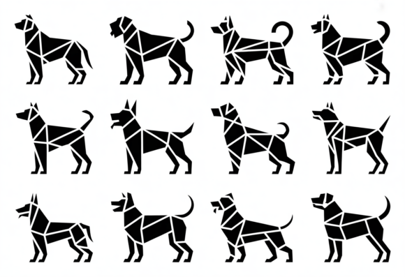 Geometric Dog Silhouettes Vector Pack Review