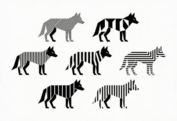 Geometric Wolf Dog Vector Art Set Review