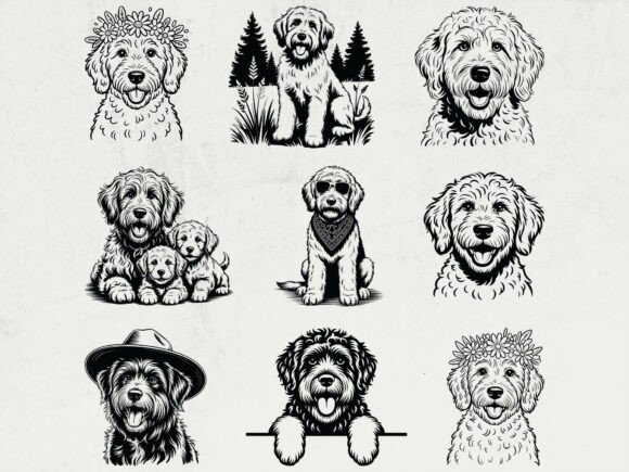 Goldendoodle Silhouette Bundle for Embroidery Projects