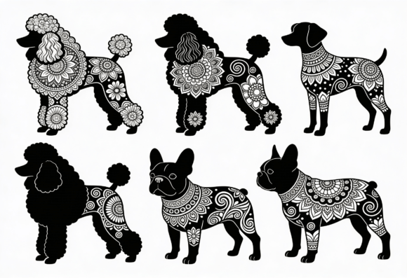 Mandala Dog Silhouette Clipart Bundle Review