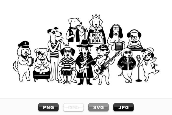 Rock and Roll Dog Band Clipart Review