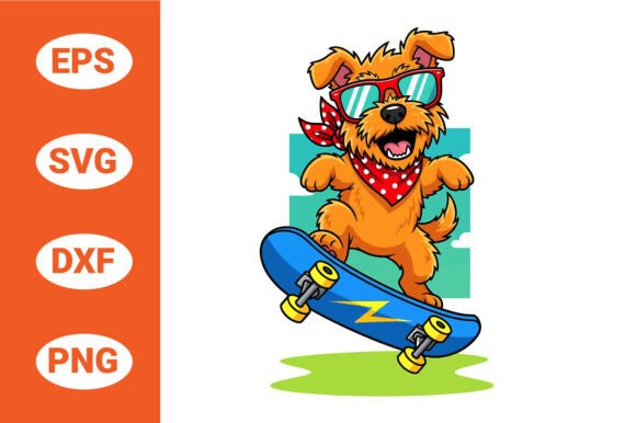 Skateboarding Dog with Sunglasses Vector Review
