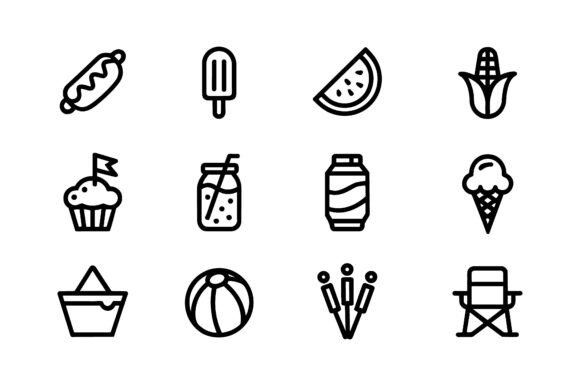Summer Picnic Beach Vector Silhouette Review